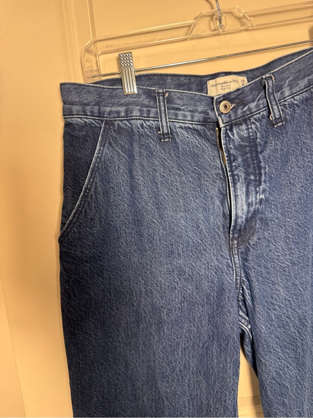 Abercrombie & Fitch the Loose High-Rise Straight Jeans Blue Medium Wash 29S - Picture 6 of 7